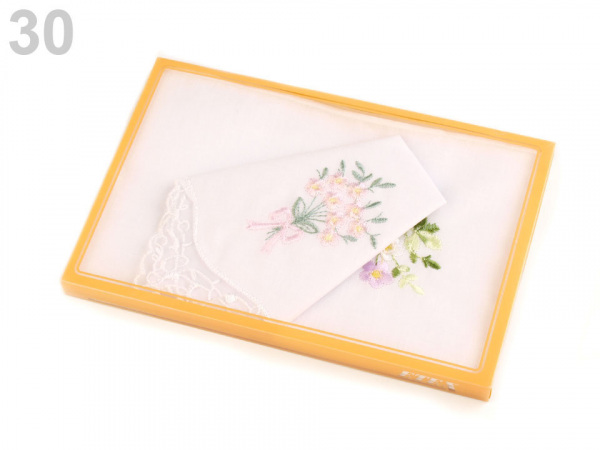 Dámský kapesník vyšívaný / dárková kazeta
