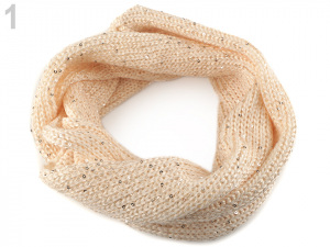 Pletený nákrčník s flitry Capu