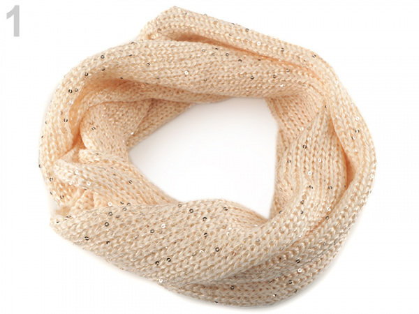 Pletený nákrčník s flitry Capu