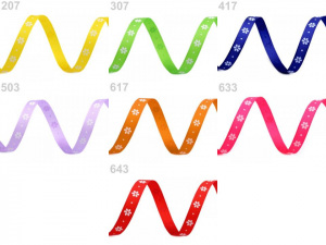 Taftová stuha s květy šíře 9 mm