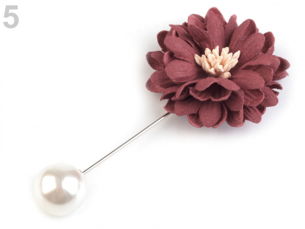 Ozdobný špendlík květ a perla
