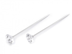 Nerezové ozdobné špendlíky délka 49 mm diamant