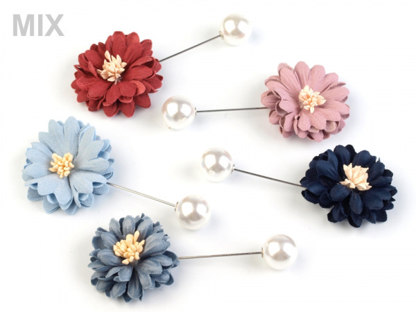 Ozdobný špendlík květ a perla