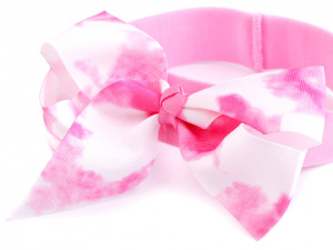 Dětská elastická čelenka do vlasů s batikovanou mašlí