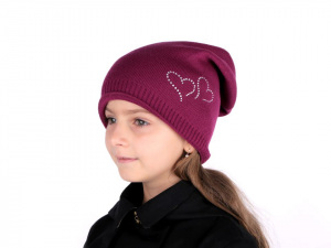Dívčí zimní čepice Capu se srdíčky
