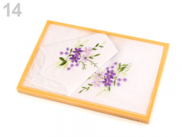 Dámský kapesník vyšívaný / dárková kazeta