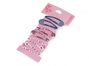 Sponka do vlasů pukačka s potiskem a glitry