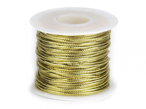 Šňůrka s lurexem Ø2 mm kulatá, vánoční