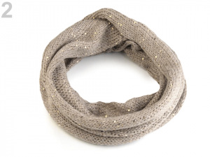 Pletený nákrčník s flitry Capu