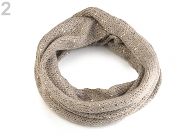 Pletený nákrčník s flitry Capu