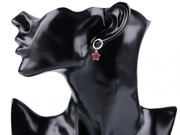 Náušnice z nerezové oceli hvězda s broušenými kamínky