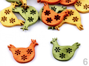 Dřevěná velikonoční slepička k nalepení