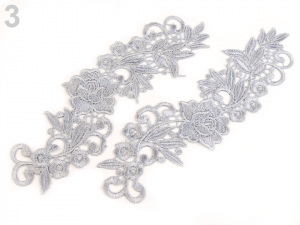 Krajková aplikace / vsadka 7,5x25,5 cm