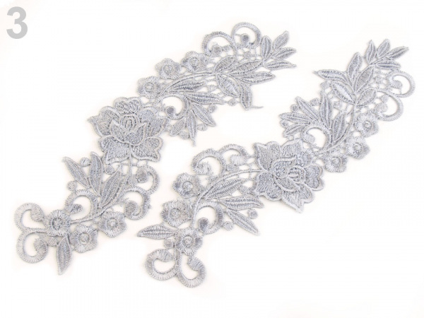 Krajková aplikace / vsadka 7,5x25,5 cm