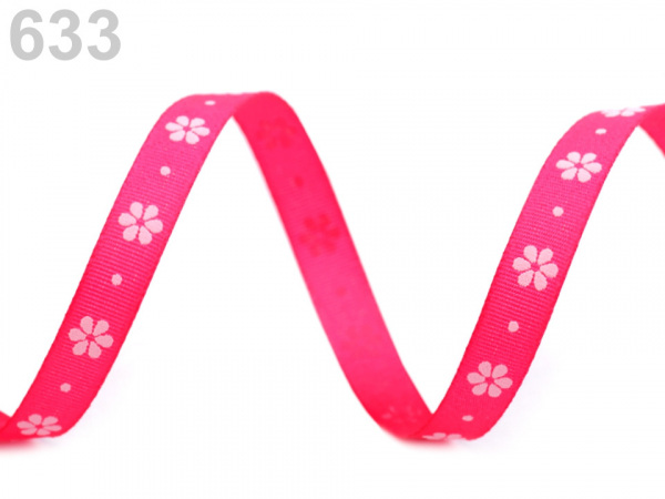 Taftová stuha s květy šíře 9 mm