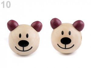 Dřevěná hlava medvídek Ø24 mm