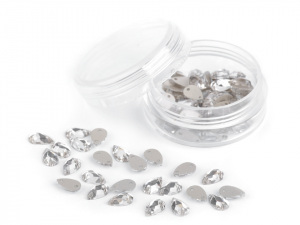 Broušené kamínky kapky našívací