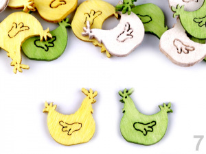 Dřevěná velikonoční slepička k nalepení