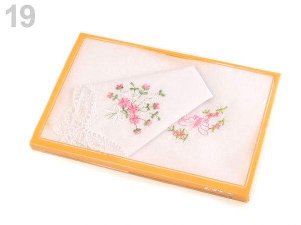 Dámský kapesník vyšívaný / dárková kazeta