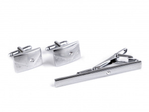 Manžetové knoflíky a kravatová spona sada v krabičce