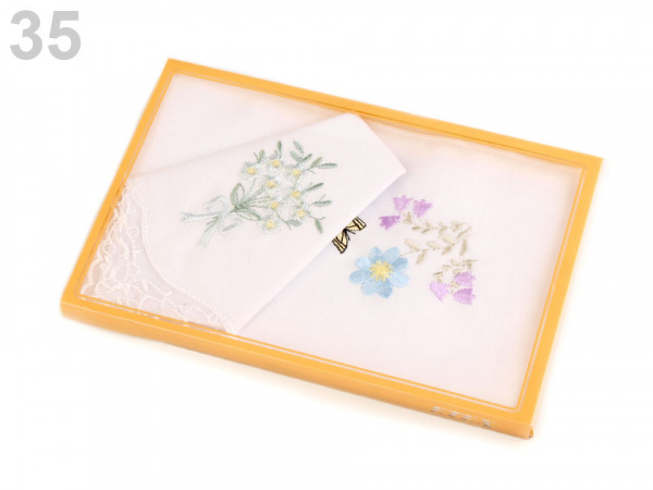 Dámský kapesník vyšívaný / dárková kazeta