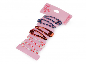 Sponka do vlasů pukačka s potiskem a glitry