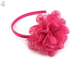 Saténová čelenka do vlasů s květem z krajky