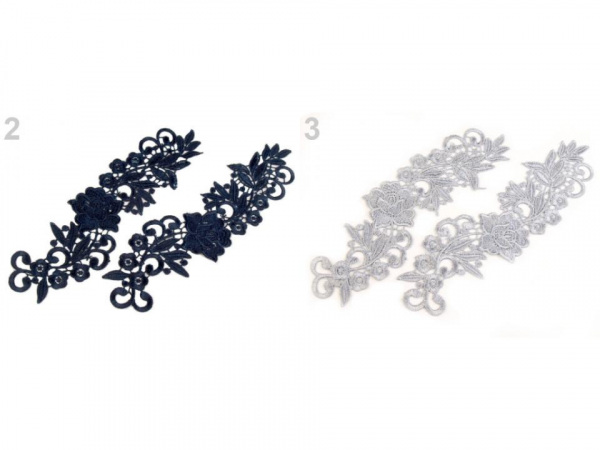 Krajková aplikace / vsadka 7,5x25,5 cm