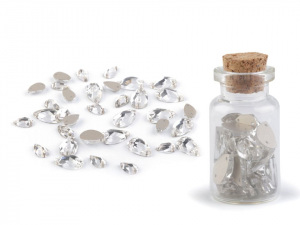 Broušené kamínky kapky našívací mix v lahvičce