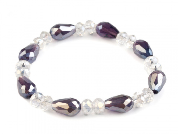 Náramek pružný z broušených korálků