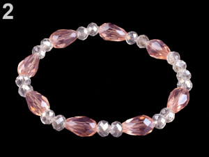 Náramek pružný z broušených korálků