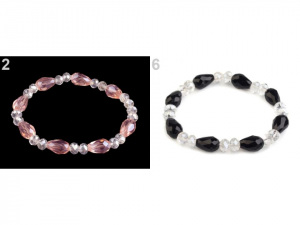 Náramek pružný z broušených korálků