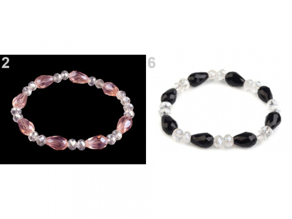 Náramek pružný z broušených korálků