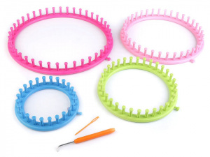 Sada plastových rámečků na pletení tunelů, šál, čepic