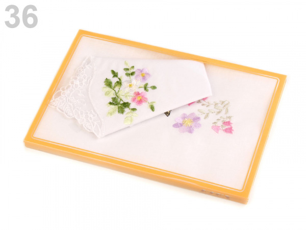 Dámský kapesník vyšívaný / dárková kazeta