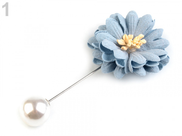 Ozdobný špendlík květ a perla