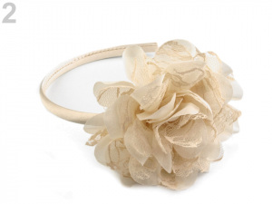 Saténová čelenka do vlasů s květem z krajky