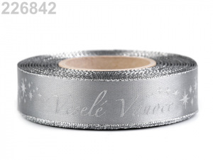 Saténová stuha Veselé Vánoce šíře 24 mm