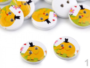 Dřevěný dekorační knoflík slon, sova