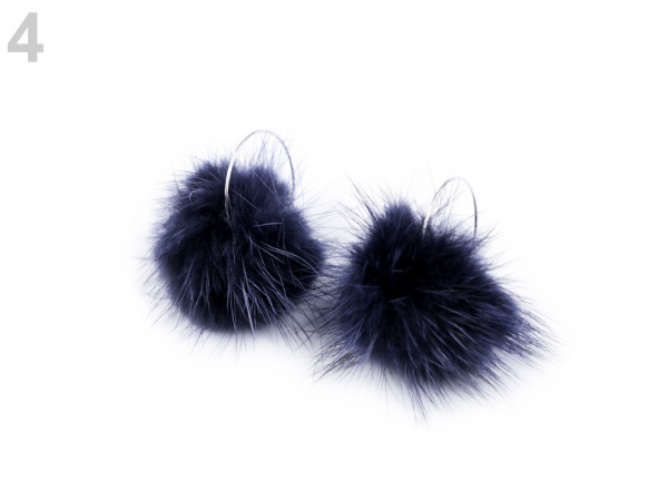 Náušnice z nerezové oceli kruhy s kožešinou