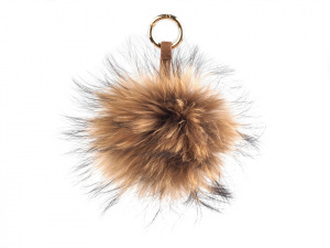 Kožešinová bambule na kabelku s karabinou z mývalovce