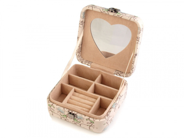 Malá šperkovnice s potiskem 6x14x14 cm