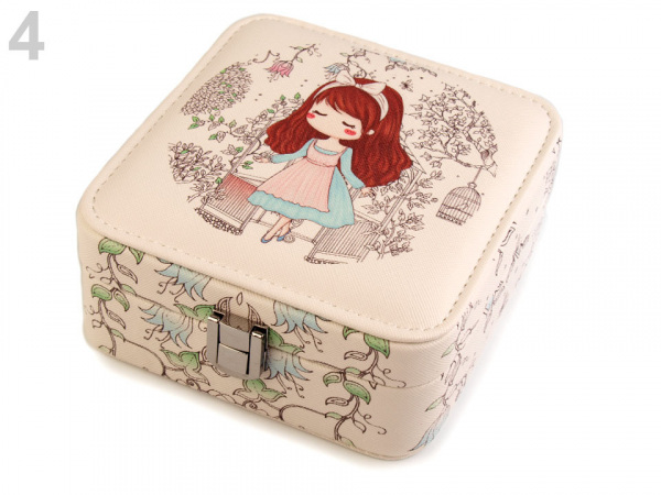 Malá šperkovnice s potiskem 6x14x14 cm