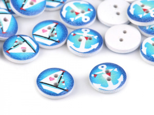 Dřevěný dekorační knoflík námořnický