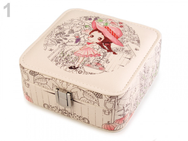 Malá šperkovnice s potiskem 6x14x14 cm