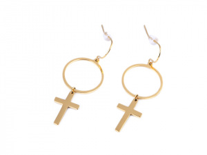 Náušnice z nerezové oceli křížek