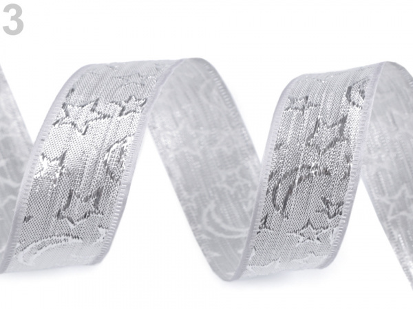 Stuha s lurexem šíře 25 mm
