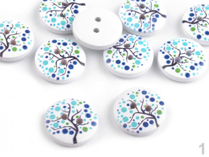 Dřevěný dekorační knoflík strom