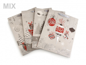 Dárková taška velká vánoční s glitry