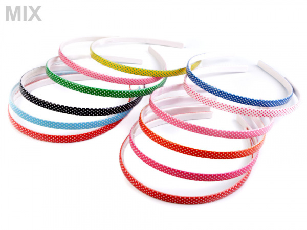 Plastová čelenka do vlasů s puntíky